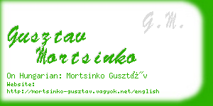 gusztav mortsinko business card